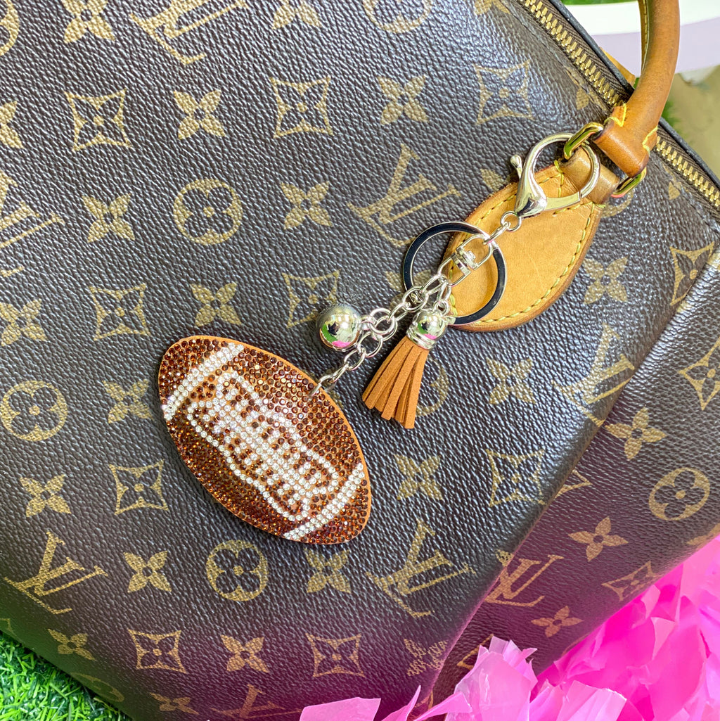 rhinestone football purse/backpack charm