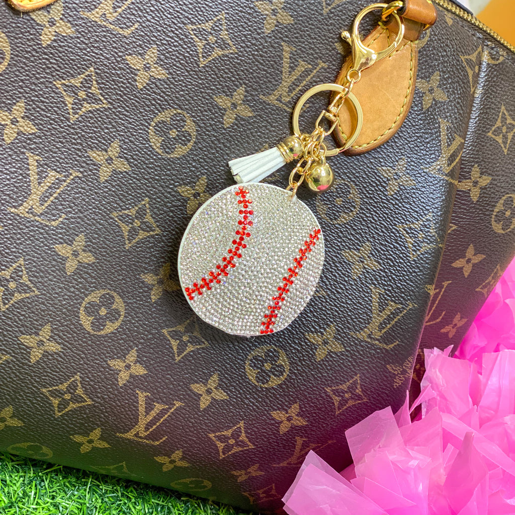 rhinestone baseball purse/backpack charm