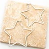 MEDIUM 2.5" star hoop earrings in silver