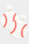 glitter baseball earrings