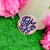 gameday spirit button in navy + orange