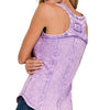 washed cotton sleeveless top in ash black