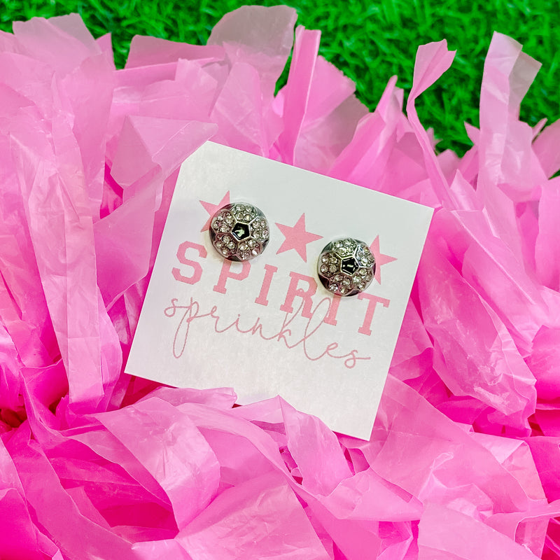 rhinestone soccer stud earrings