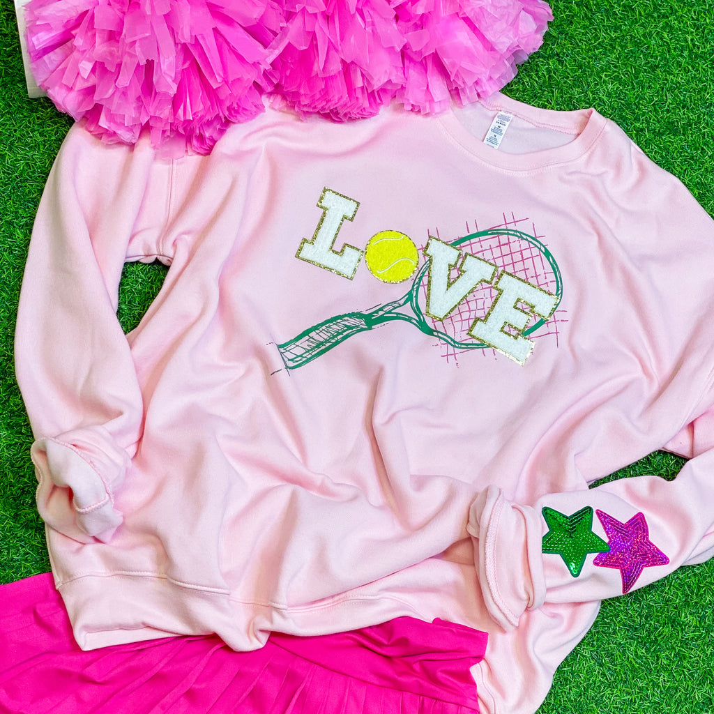 LOVE tennis sweatshirt in light pink