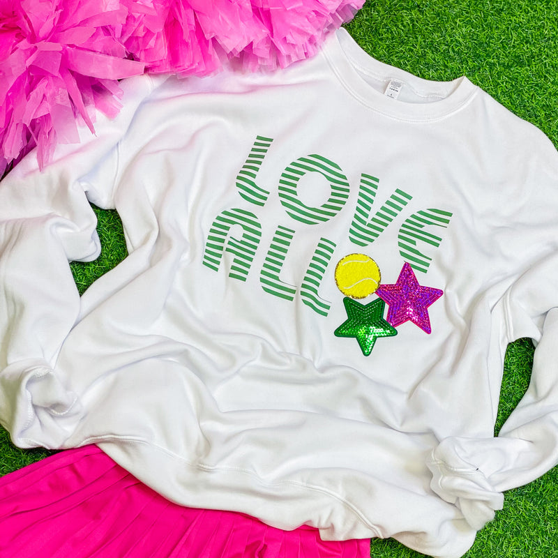 LOVE ALL tennis sweatshirt in white