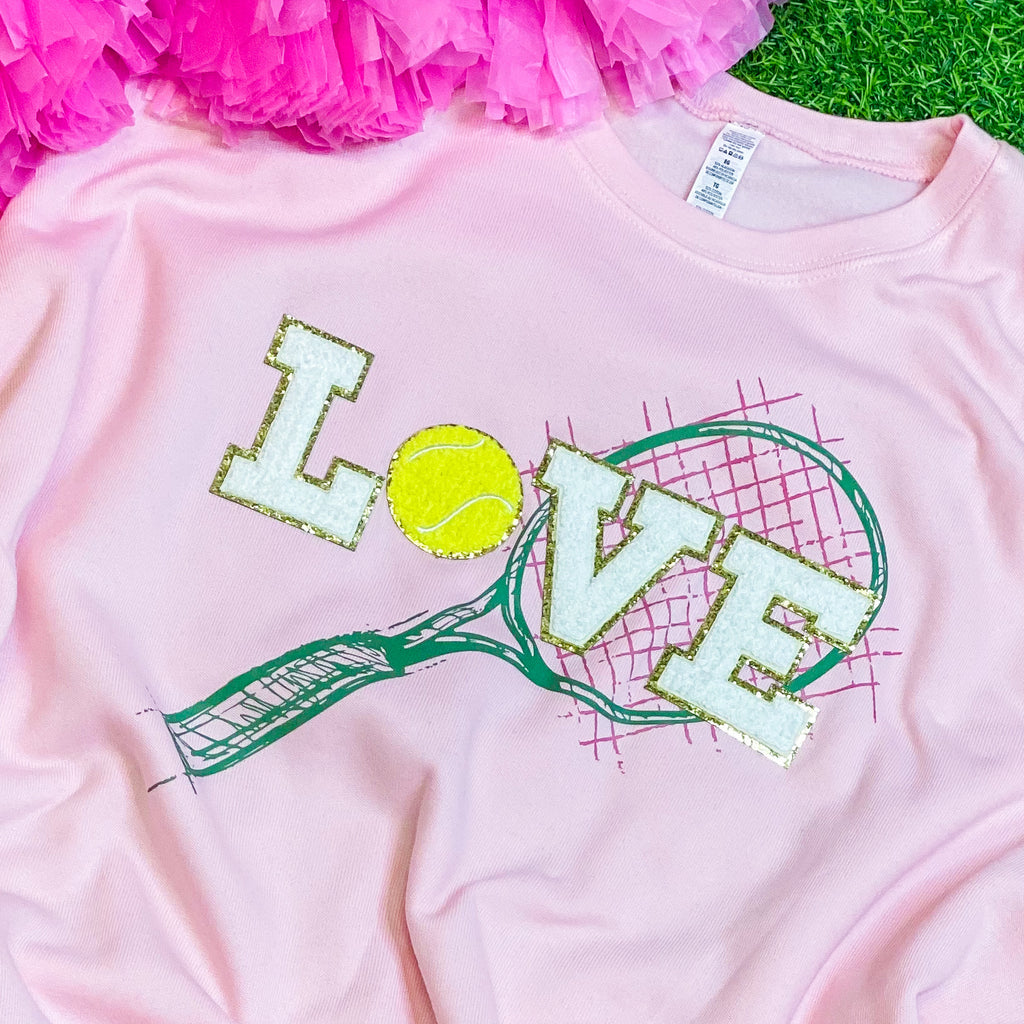 LOVE tennis sweatshirt in light pink