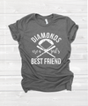 "diamonds are a girl's best friend" tee in heather grey