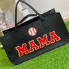 baseball MAMA tote bag in black