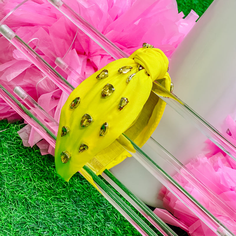 jeweled headband in yellow