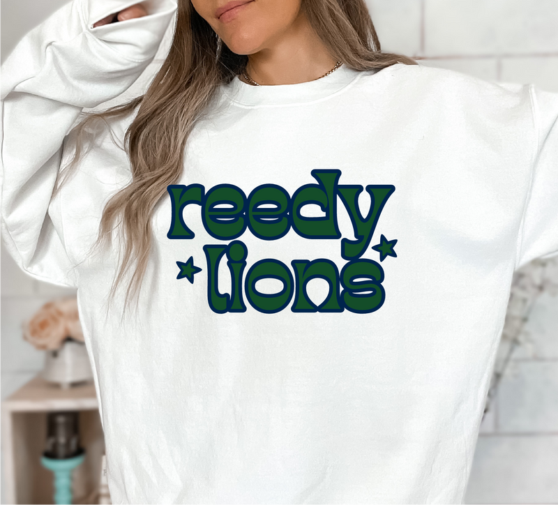 REEDY retro print sweatshirt in white