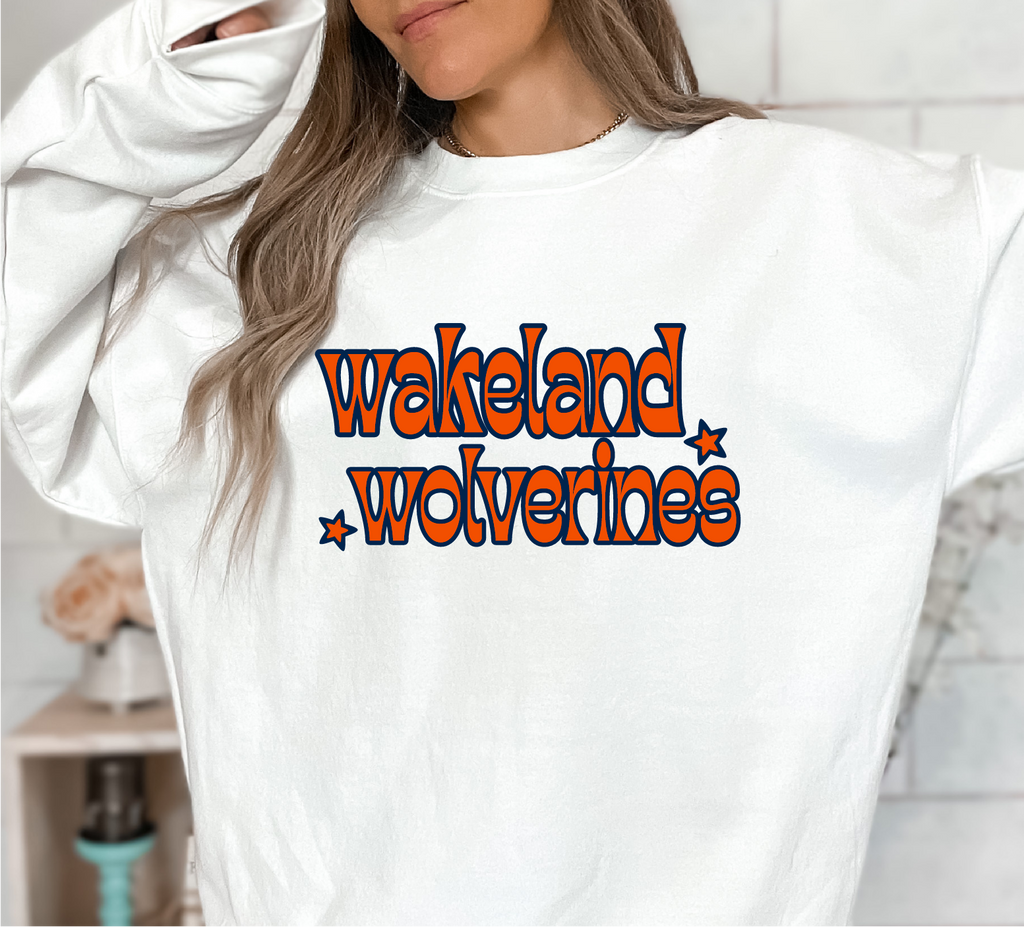 WAKELAND retro print sweatshirt in white