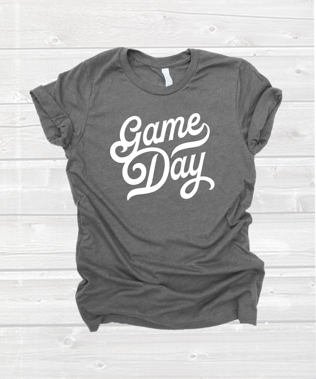script "game day" tee in heather grey