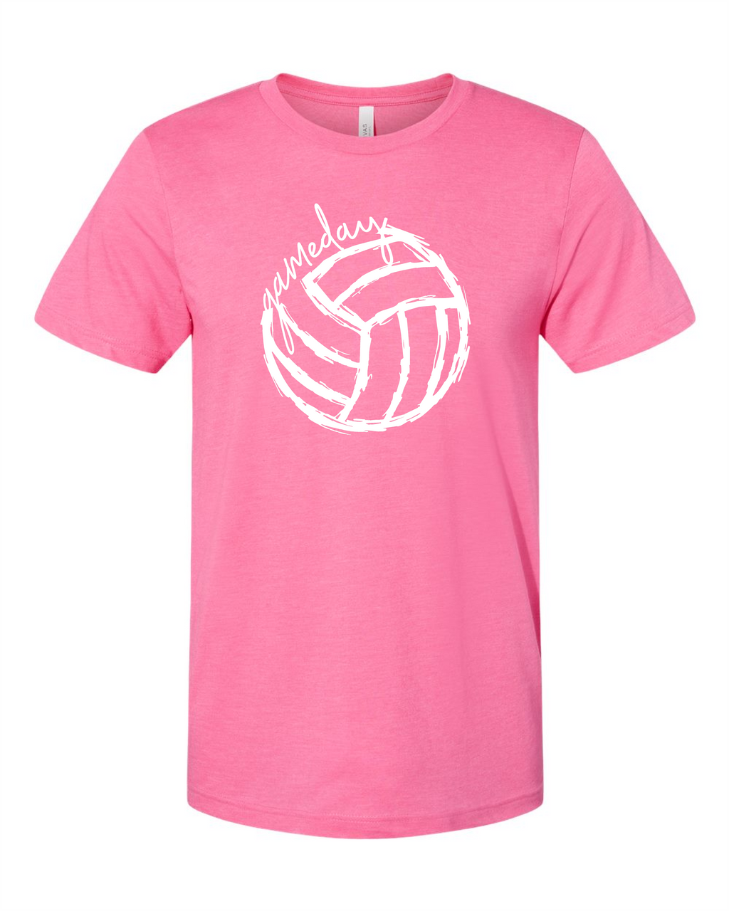 volleyball gameday tee in pink, red or deep grey