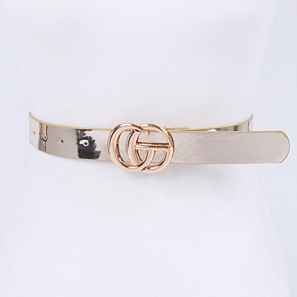 g belt in metallic gold