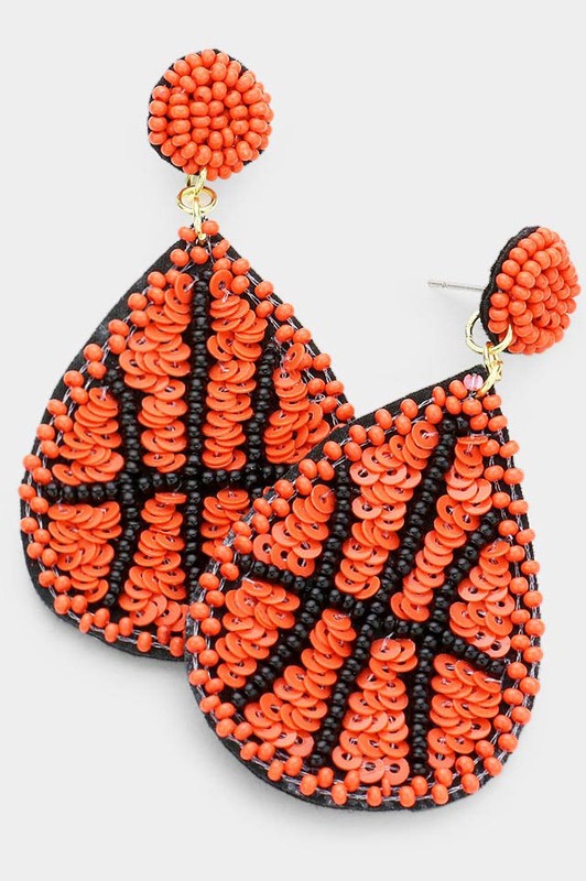 sequin basketball earrings