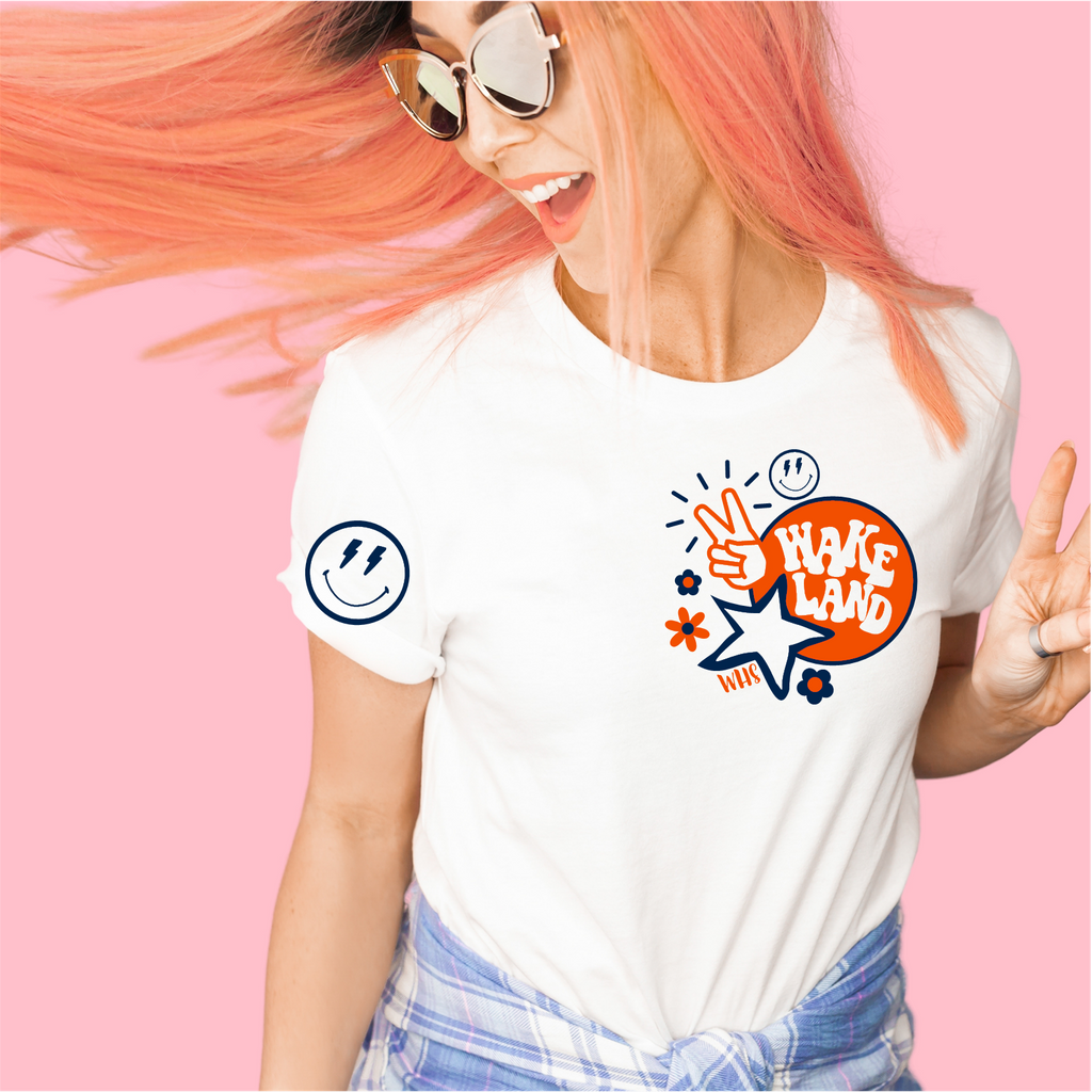 WAKELAND peace love tee in white