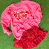 santa baby sweatshirt in neon pink