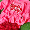 santa baby sweatshirt in neon pink