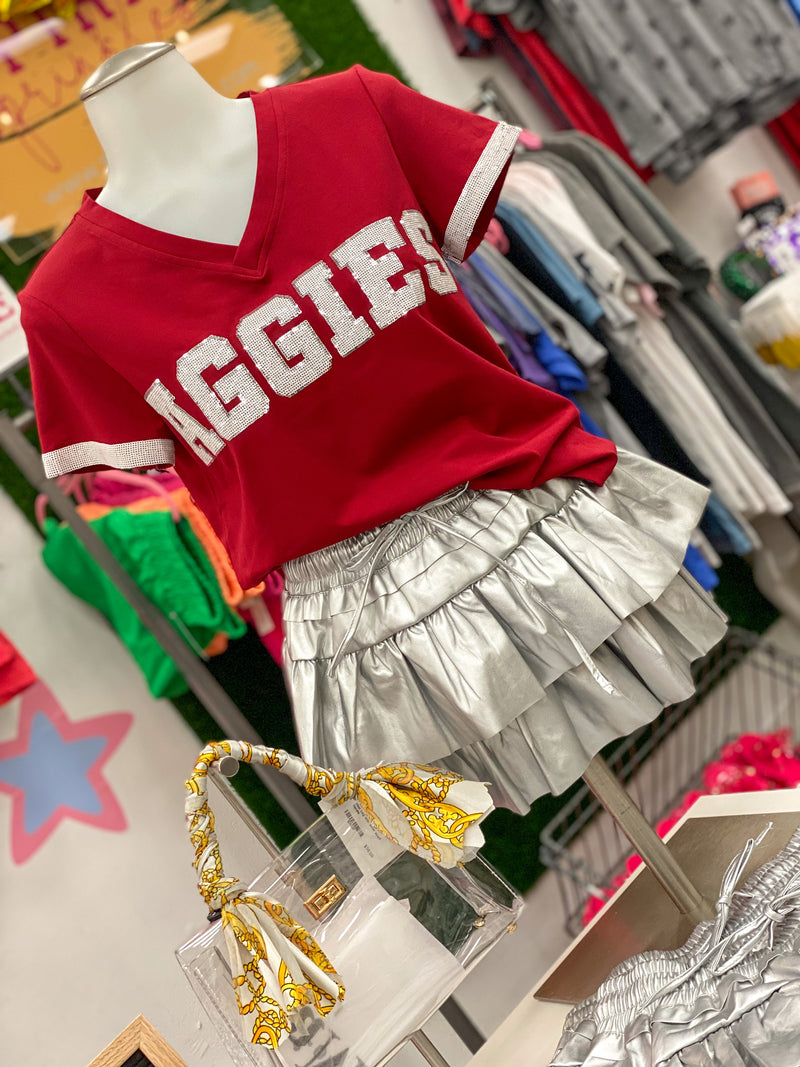 sequin "AGGIES" tee by sparkle city