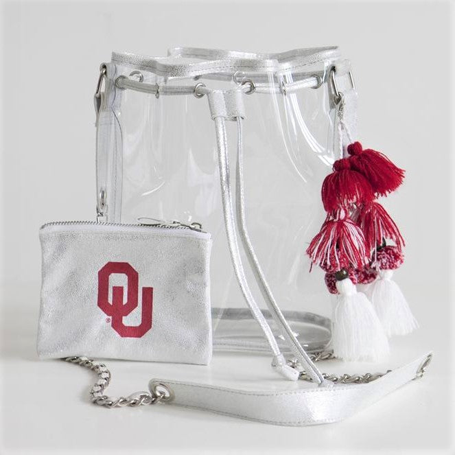 OKLAHOMA clear bucket bag in silver by SHEERGEAR – Spirit Sprinkles