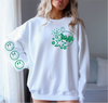 PROSPER peace love sweatshirt in white or heather grey
