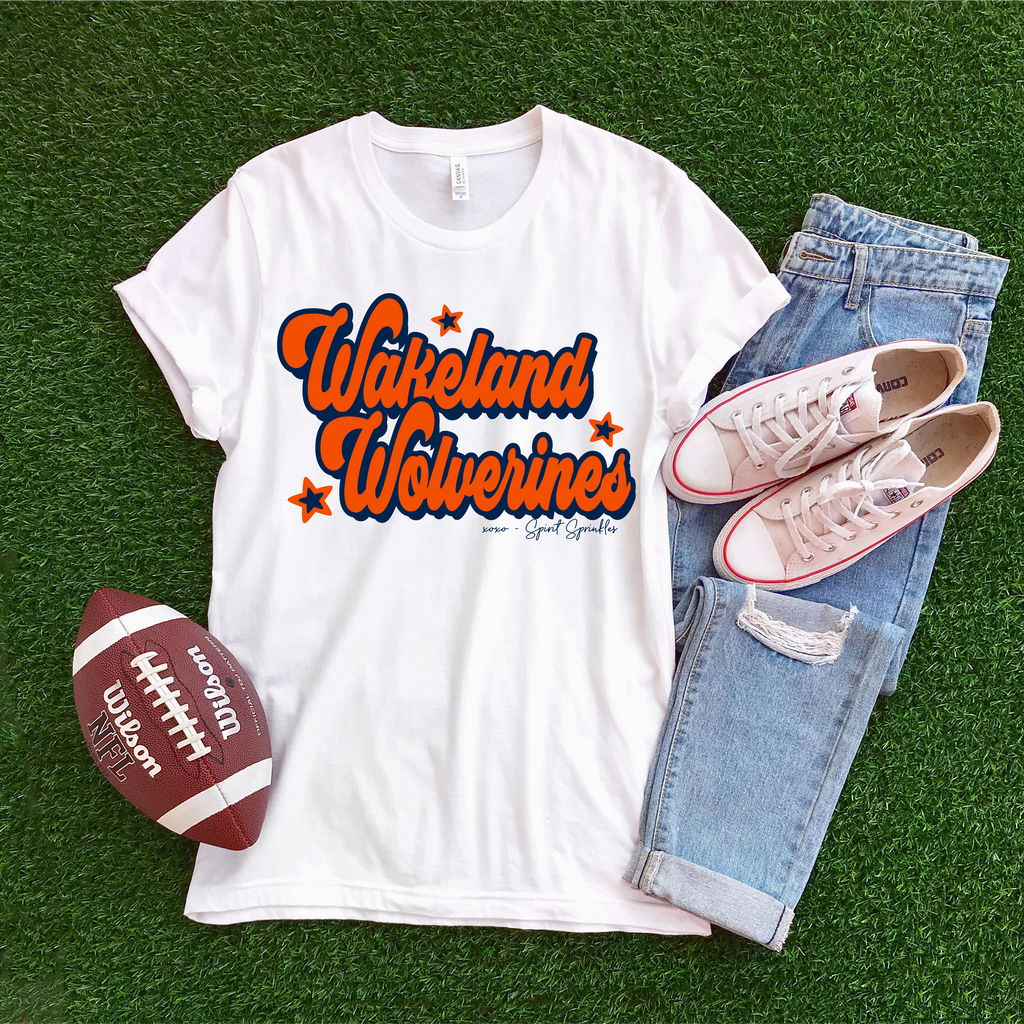 WAKELAND retro script tee in white