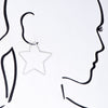 MEDIUM 2.5" star hoop earrings in silver