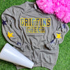 CUSTOM twill sweatshirt - text on front and 3 stars DOWN EACH SLEEVE