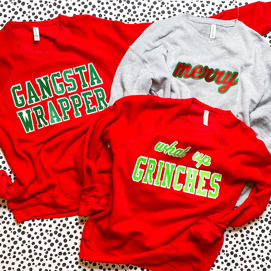 holiday sweatshirts *GRINCH and MERRY only*