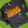 halloQUEEN chenille and glitter sweatshirt in black
